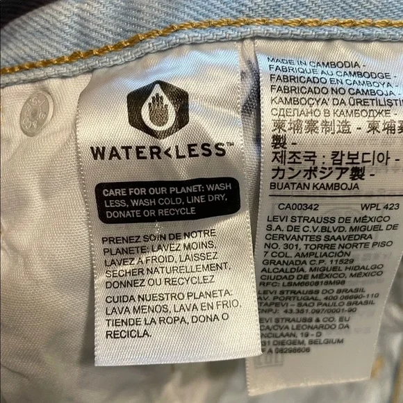 Levi's 501 Skinny Premium Light Wash Button Fly Straight Leg Distressed Denim 28 - Picture 13 of 13